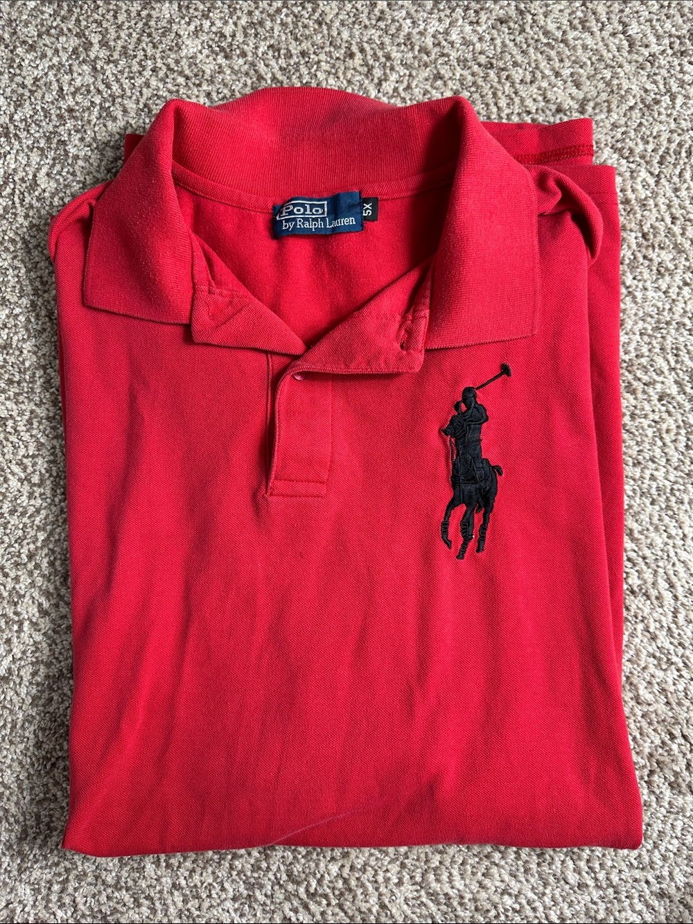 Polo by Ralph Lauren Red Polo with Black Pony Embroidery